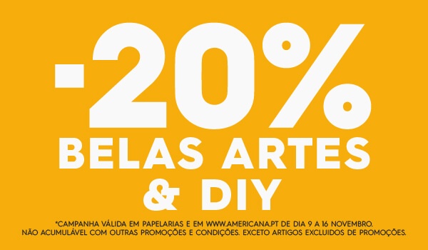 -20% em Belas Artes e diy